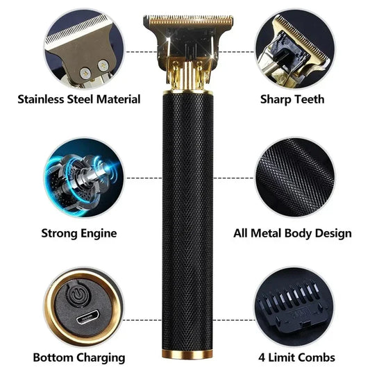 Aparador de barba masculino, máquina de cortar cabelo elétrica, máquina de cortar cabelo recarregável, barbeiro, barbeador elétrico para homens